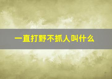 一直打野不抓人叫什么