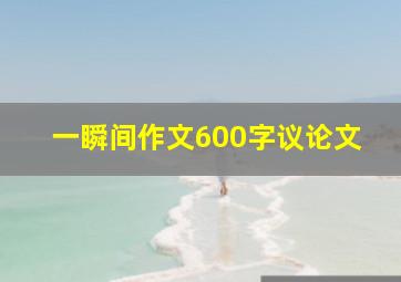 一瞬间作文600字议论文