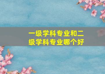 一级学科专业和二级学科专业哪个好