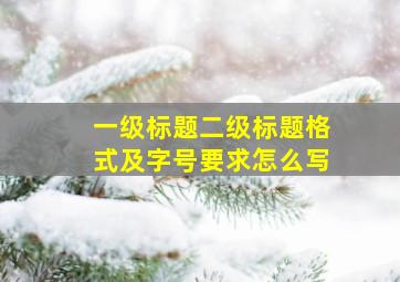 一级标题二级标题格式及字号要求怎么写