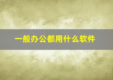 一般办公都用什么软件