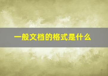 一般文档的格式是什么