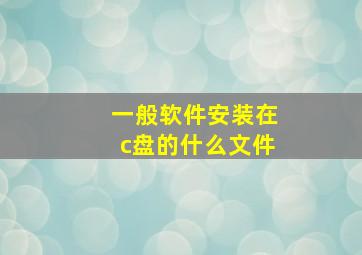 一般软件安装在c盘的什么文件