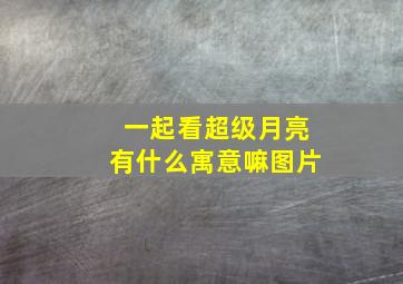 一起看超级月亮有什么寓意嘛图片