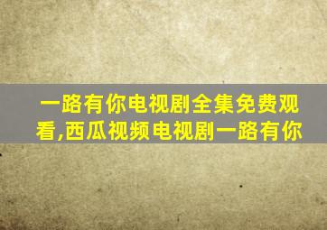 一路有你电视剧全集免费观看,西瓜视频电视剧一路有你