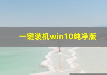 一键装机win10纯净版