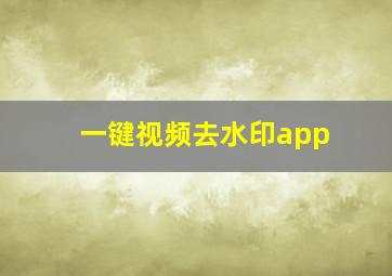 一键视频去水印app