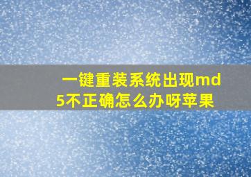 一键重装系统出现md5不正确怎么办呀苹果