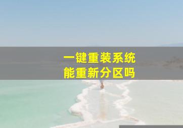 一键重装系统能重新分区吗