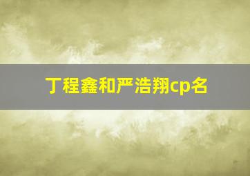 丁程鑫和严浩翔cp名