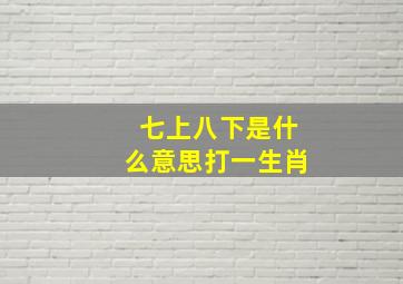 七上八下是什么意思打一生肖