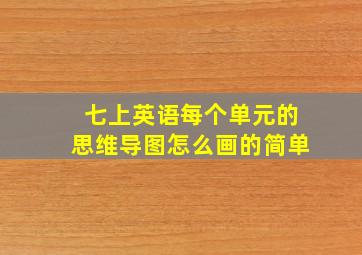 七上英语每个单元的思维导图怎么画的简单