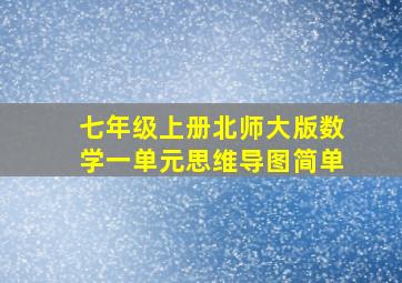 七年级上册北师大版数学一单元思维导图简单