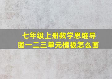 七年级上册数学思维导图一二三单元模板怎么画