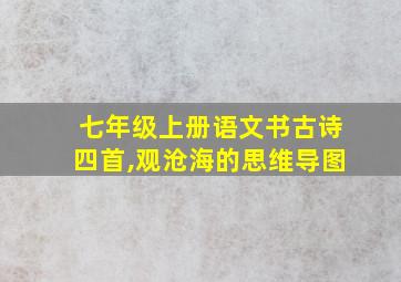 七年级上册语文书古诗四首,观沧海的思维导图