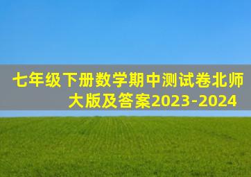 七年级下册数学期中测试卷北师大版及答案2023-2024