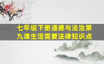 七年级下册道德与法治第九课生活需要法律知识点