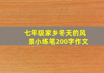 七年级家乡冬天的风景小练笔200字作文