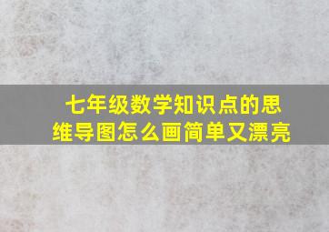 七年级数学知识点的思维导图怎么画简单又漂亮