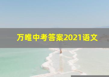 万唯中考答案2021语文