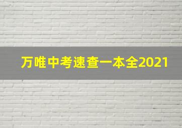 万唯中考速查一本全2021