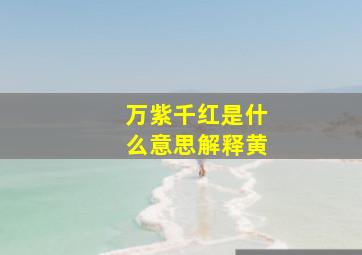 万紫千红是什么意思解释黄