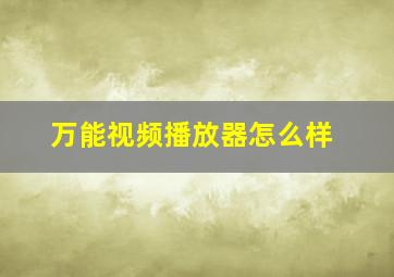 万能视频播放器怎么样