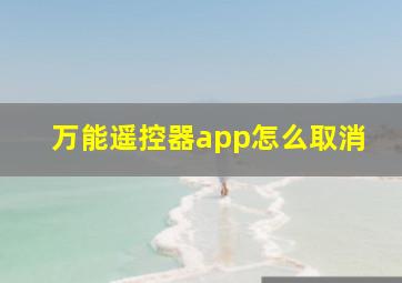 万能遥控器app怎么取消