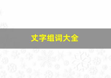 丈字组词大全