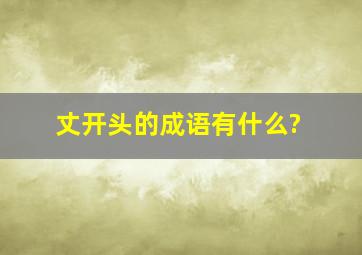 丈开头的成语有什么?