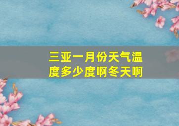 三亚一月份天气温度多少度啊冬天啊