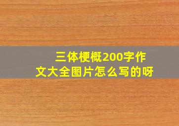 三体梗概200字作文大全图片怎么写的呀