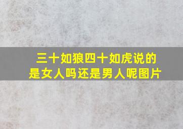 三十如狼四十如虎说的是女人吗还是男人呢图片