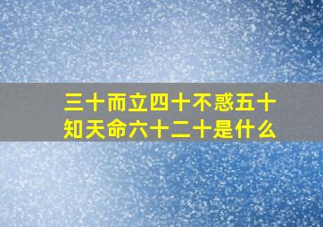 三十而立四十不惑五十知天命六十二十是什么