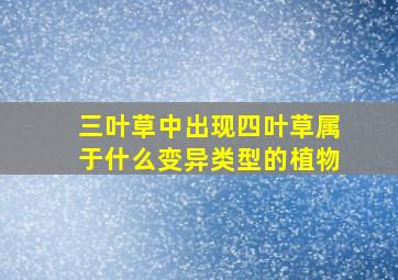 三叶草中出现四叶草属于什么变异类型的植物