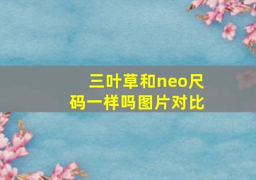 三叶草和neo尺码一样吗图片对比