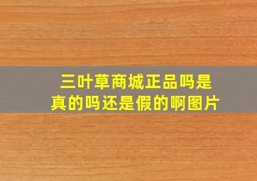 三叶草商城正品吗是真的吗还是假的啊图片