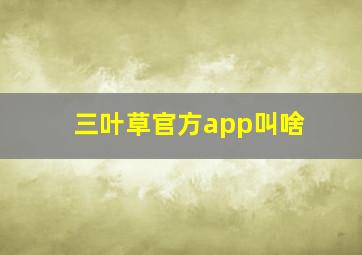 三叶草官方app叫啥