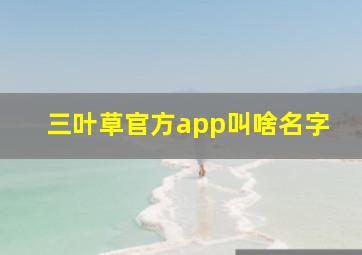 三叶草官方app叫啥名字