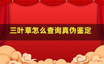 三叶草怎么查询真伪鉴定