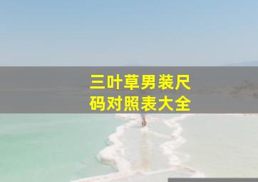 三叶草男装尺码对照表大全