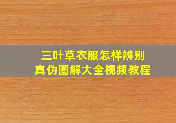 三叶草衣服怎样辨别真伪图解大全视频教程