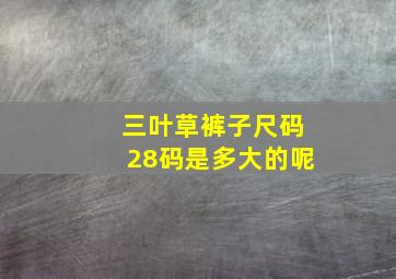 三叶草裤子尺码28码是多大的呢