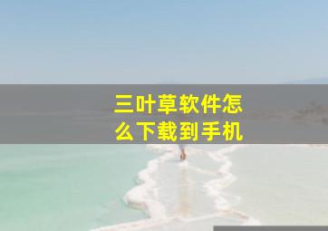 三叶草软件怎么下载到手机