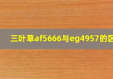 三叶草af5666与eg4957的区别