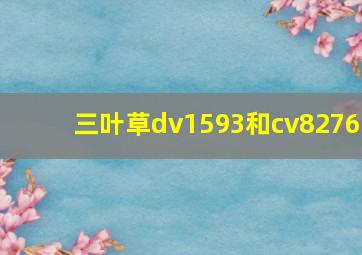 三叶草dv1593和cv8276