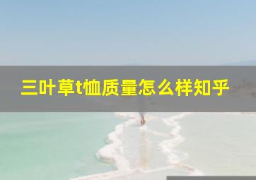 三叶草t恤质量怎么样知乎