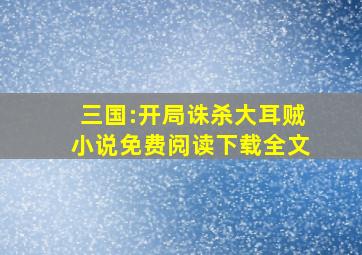 三国:开局诛杀大耳贼小说免费阅读下载全文