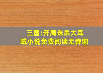 三国:开局诛杀大耳贼小说免费阅读无弹窗