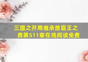 三国之开局继承楚霸王之勇第511章在线阅读免费